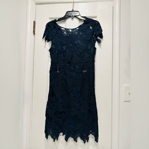 Romeo & Juliet Couture Navy Blue Mini Dress with Cutouts